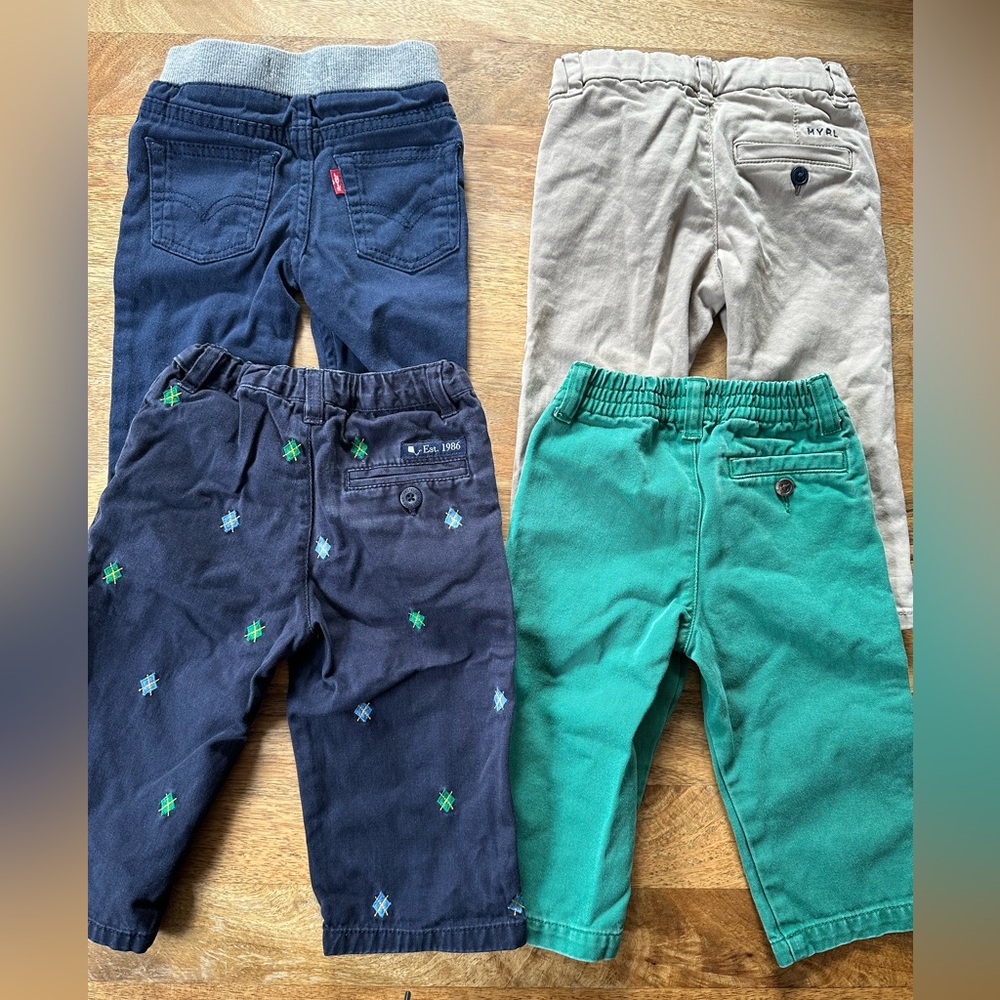 12 month Boys Pants Bundle - Levi’s, Ralph Lauren, Kitestrings, Mayoral